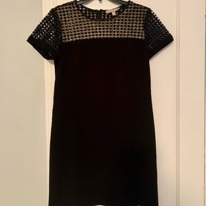 Banana Republic size 6 black dress with gold accents
